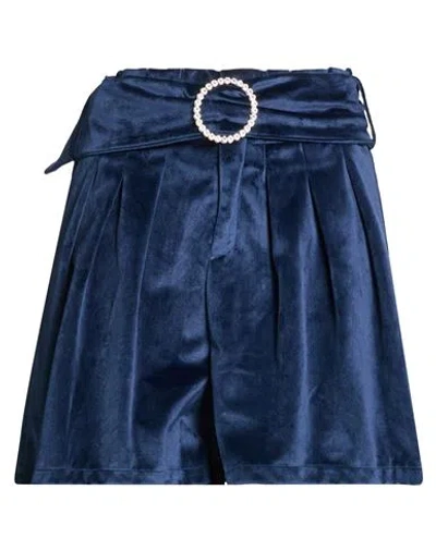 Odì Odì Woman Shorts & Bermuda Shorts Navy Size L Polyester In Blue
