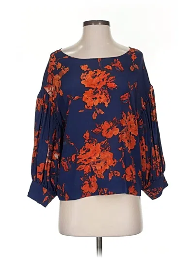 Pre-owned Odille 3/4 Sleeve Blouse In Blue