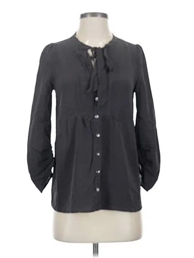 Pre-owned Odille 3/4 Sleeve Blouse In Gray