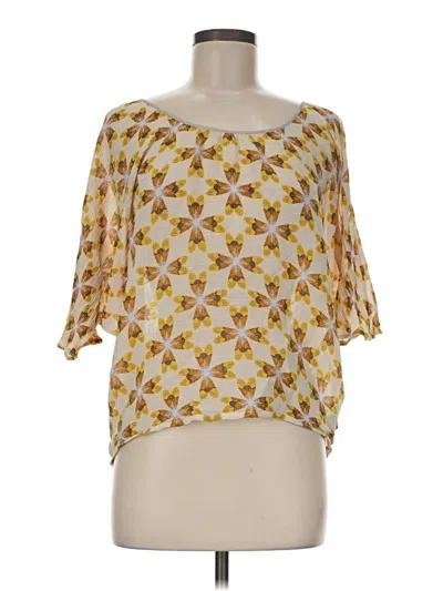Pre-owned Odille 3/4 Sleeve Blouse In Yellow