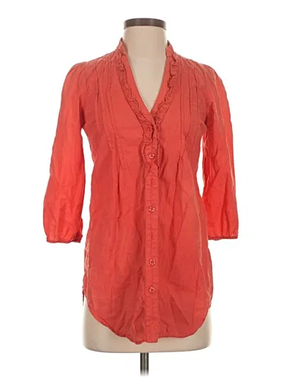 Pre-owned Odille 3/4 Sleeve Button Down Shirt In Orange