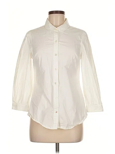 Pre-owned Odille 3/4 Sleeve Button Down Shirt In White