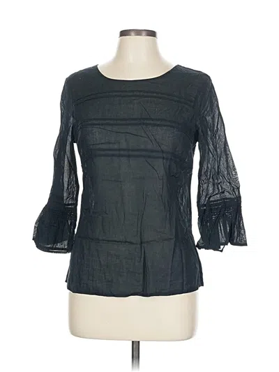 Pre-owned Odille 3/4 Sleeve Top Black Square Neckline Tops