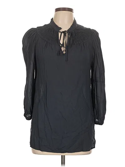 Pre-owned Odille Long Sleeve Blouse In Black