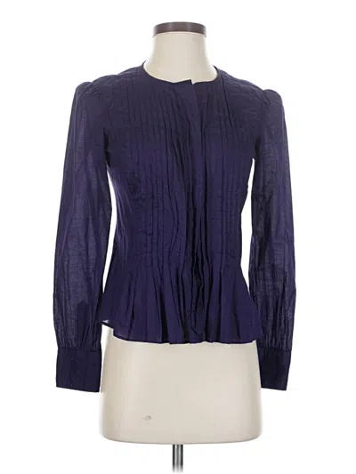Pre-owned Odille Long Sleeve Blouse In Blue