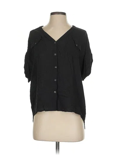 Pre-owned Odille Short Sleeve Blouse In Black