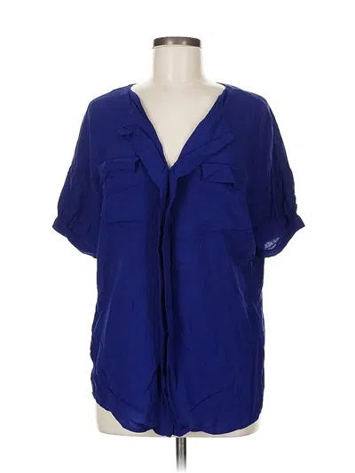 Pre-owned Odille Short Sleeve Blouse In Blue