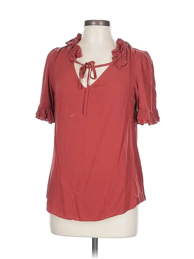 Pre-owned Odille Short Sleeve Blouse In Brown