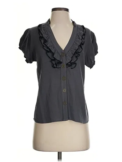 Pre-owned Odille Short Sleeve Blouse In Gray