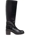Odissi 70mm Leather Block-heel Knee-high Boots In Black