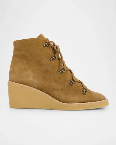 Odissi 75mm Yara Suede Lace-up Ankle Boots In Brown