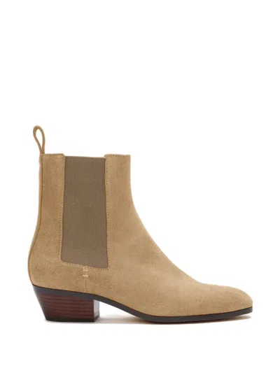 Odissi Almond Toe Pull-tab Boots In Brown