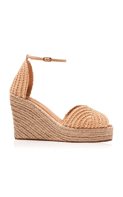 Odissi Ava Rafia Espadrille Sandals In Neutral