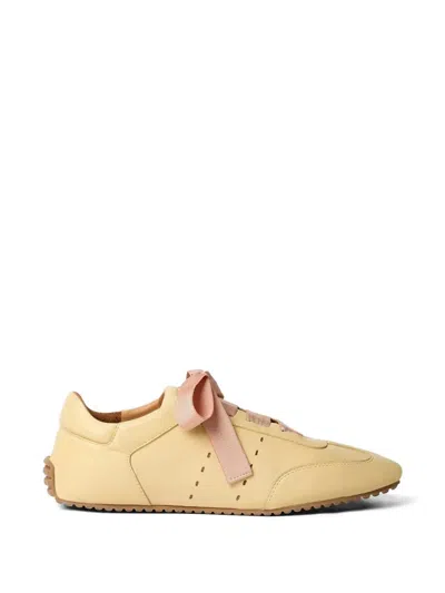 Odissi Cass Grosgrain-lace Sneakers In Neutral