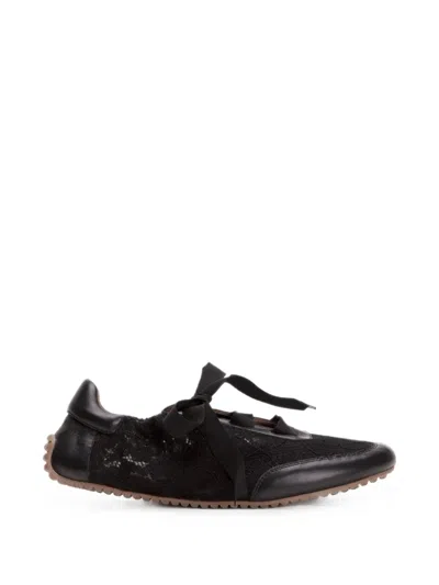 Odissi Cass Lace-panel Sneakers In Black