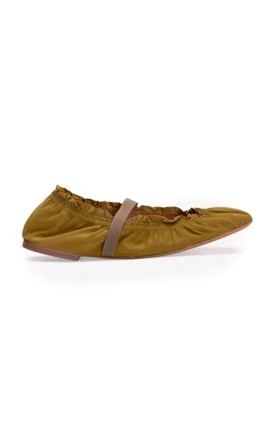 Odissi Flora Nylon Ballerina Flats In Yellow