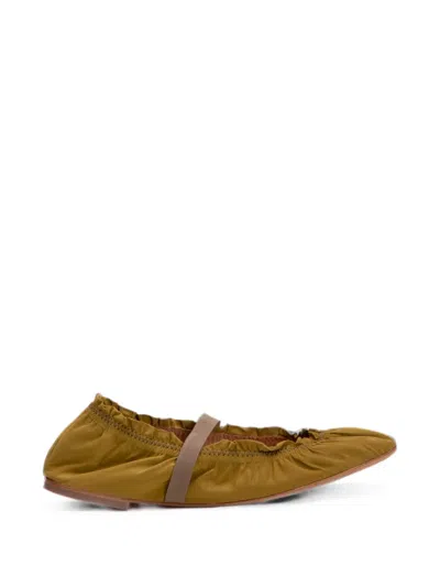 Odissi Flora Nylon Ballerina Flats In Yellow