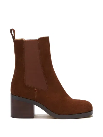 Odissi Grace Stacked Chelsea Bootie In Brown