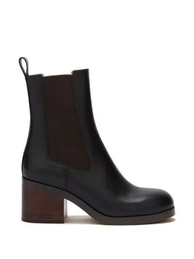 Odissi Grace Stacked Heel Boots In Multi