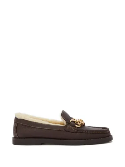 Odissi Grainy Chain Loafer In Brown