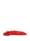 Odissi Iris Crocheted Woven Ballet Flats In Red