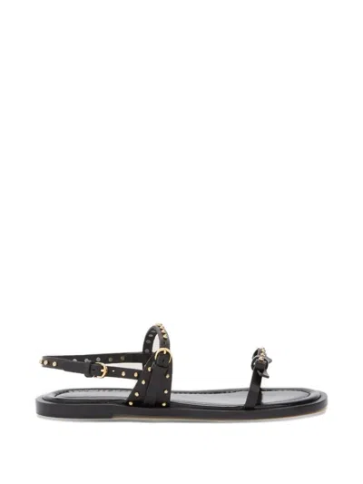 Odissi Jackie Bow-detail Leather Sandals In Black