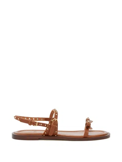 Odissi Jackie Bow-detail Leather Sandals In Brown