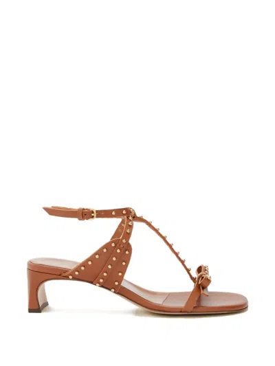Odissi Jackie Leather Sandals In Brown