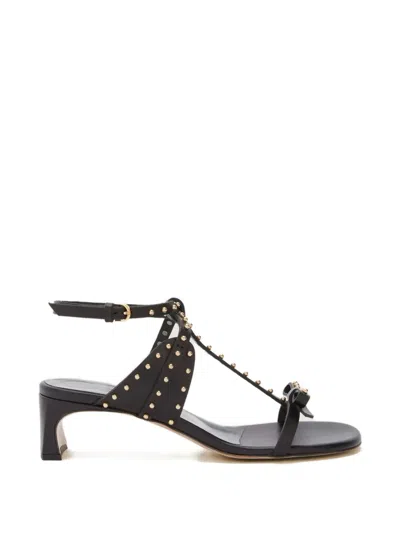 Odissi Jackie Mid Leather Sandals In Black