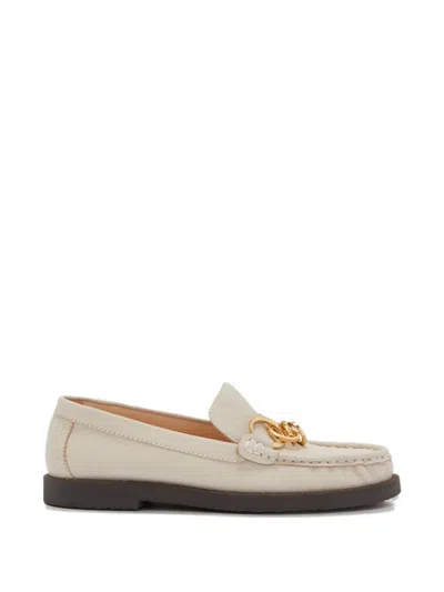 Odissi Jane Leather Loafers In Neutral