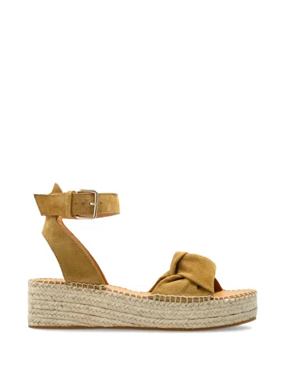 Odissi Knot Ankle Strap Sneakers In Yellow