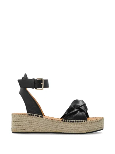 Odissi Knot-detail Espadrille Sandals In Black