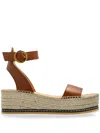 Odissi Leather Espadrilles In 褐色