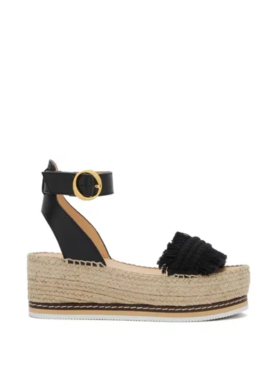 Odissi Lily Mid-wedge Espadrilles In Black