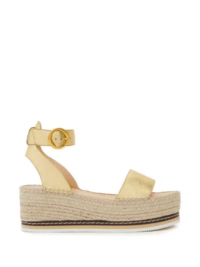 Odissi Lily Mid-wedge Espadrilles In Gold