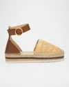 Odissi Lily Raffia And Leather Espadrilles In Natural