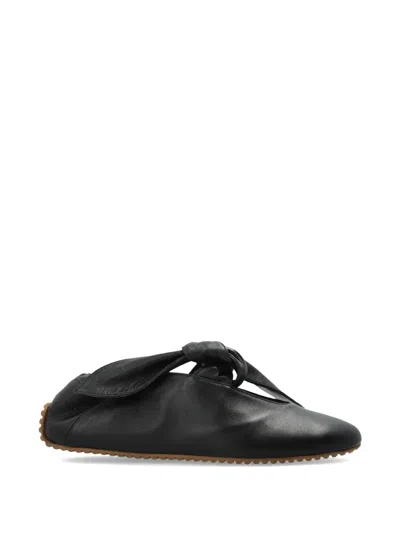 Odissi Tess Knotted Leather Sneakers In Black