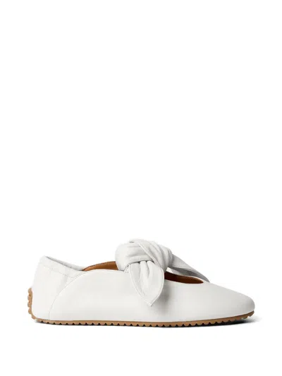 Odissi Tess Knotted Leather Sneakers In White