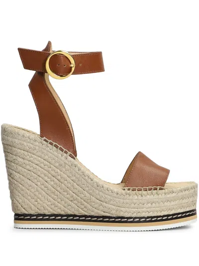 Odissi Wedge Espadrille Sandals In Brown