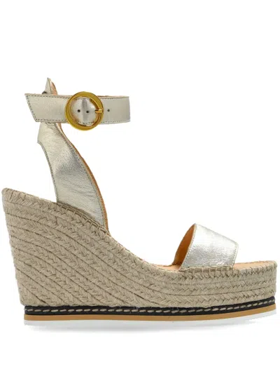 Odissi Wedge Espadrilles In Gold