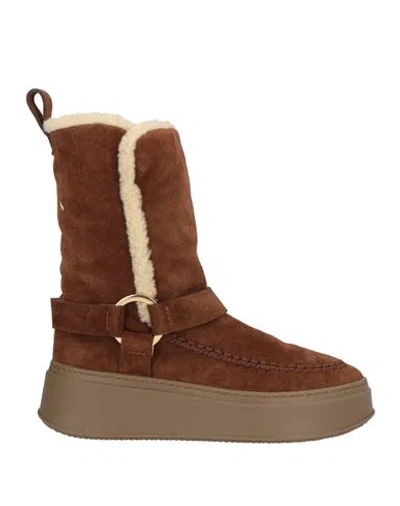 Odissi Odissì Woman Ankle Boots Brown Size 9 Calfskin