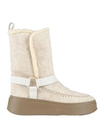 Odissi Odissì Woman Ankle Boots Ivory Size 9 Calfskin In White