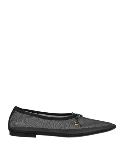 Odissi Odissì Woman Ballet Flats Black Size 9 Textile Fibers, Leather