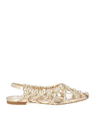 Odissi Odissì Woman Ballet Flats Gold Size 8 Textile Fibers