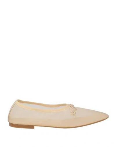 Odissi Odissì Woman Ballet Flats Ivory Size 9 Textile Fibers In Brown