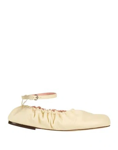 Odissi Odissì Woman Ballet Flats Pastel Yellow Size 8 Leather In Neutral