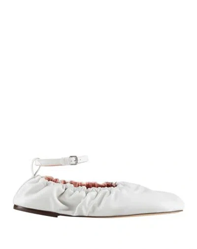 Odissi Odissì Woman Ballet Flats White Size 8 Leather