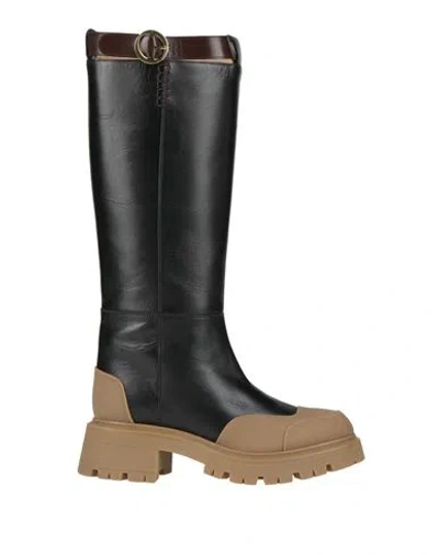 Odissi Odissì Woman Boot Black Size 7 Leather, Rubber