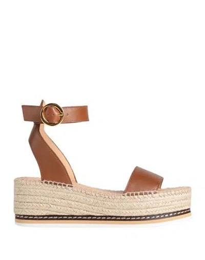 Odissi Odissì Woman Espadrilles Brown Size 9 Calfskin