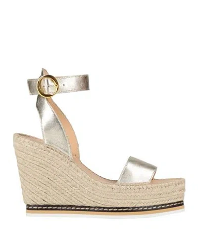 ODISSI ODISSÌ WOMAN ESPADRILLES GOLD SIZE 9 LEATHER